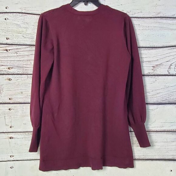 Maurices Women’s Open Front Cardigan Small Burgundy Long Sleeve Pockets Lightwei - Picture 3 of 6